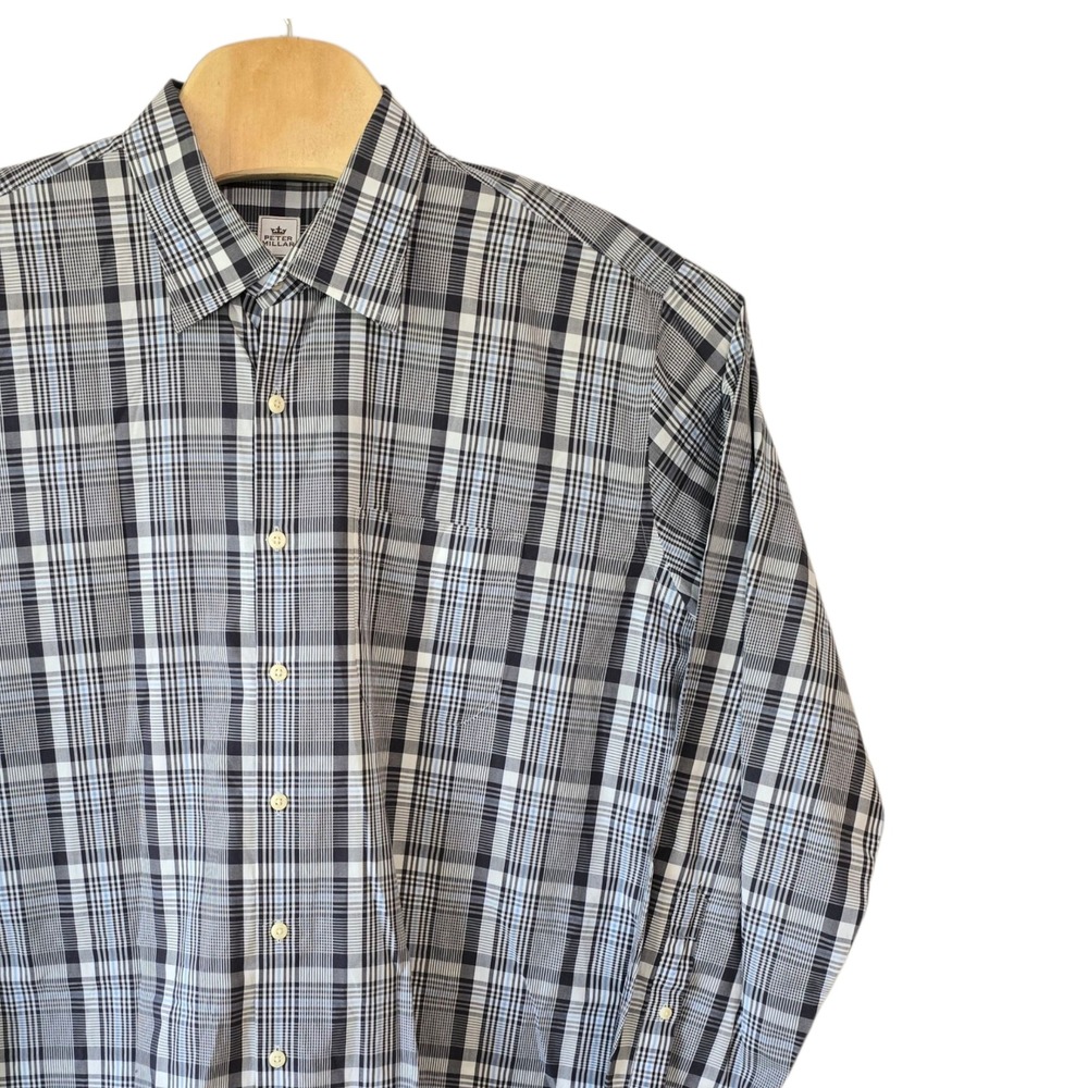 Peter Millar Extra Large Plaid Check Button Down Long Sleeve Shirt 100% Cotton